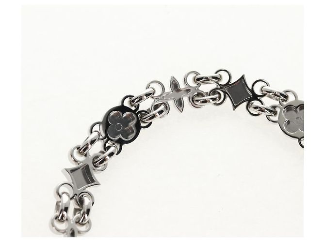 LOUIS VUITTON Cintura a Spalla in Catena Metallica 25,6"" Argento LV Auth 150643M - vista 12