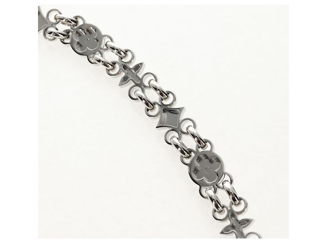 LOUIS VUITTON Cintura a Spalla in Catena Metallica 25,6"" Argento LV Auth 150643M - vista 13