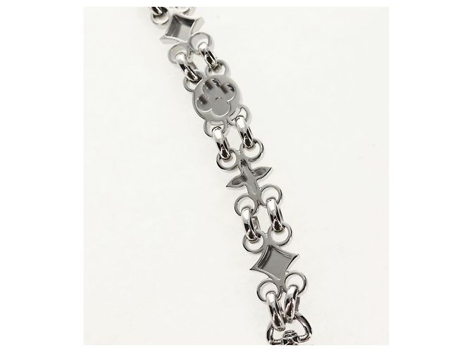 LOUIS VUITTON Cintura a Spalla in Catena Metallica 25,6"" Argento LV Auth 150643M - vista 14