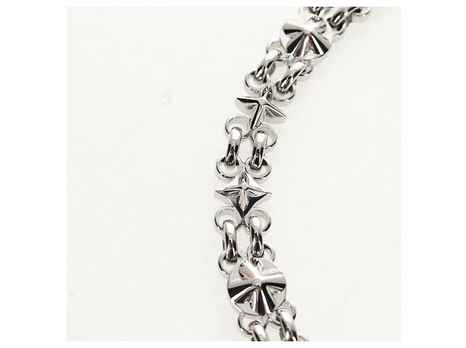 LOUIS VUITTON Cintura a Spalla in Catena Metallica 25,6"" Argento LV Auth 150643M - vista 4