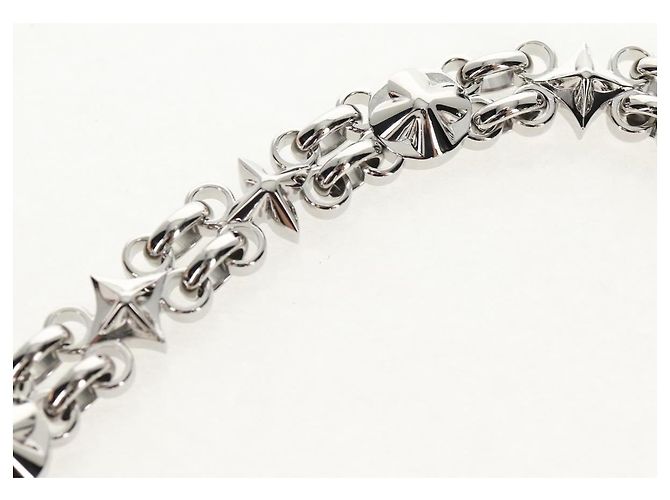 LOUIS VUITTON Cintura a Spalla in Catena Metallica 25,6"" Argento LV Auth 150643M - vista 5