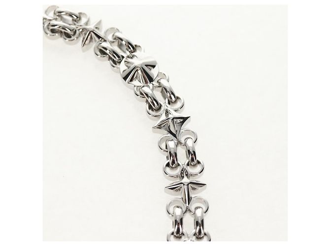 LOUIS VUITTON Cintura a Spalla in Catena Metallica 25,6"" Argento LV Auth 150643M - vista 6