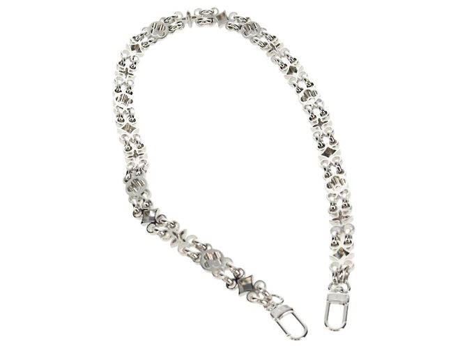 LOUIS VUITTON Cintura a Spalla in Catena Metallica 25,6"" Argento LV Auth 150643M - vista 8