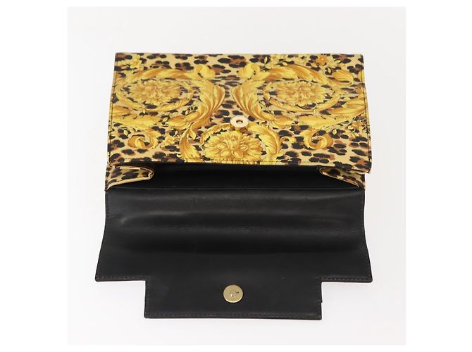 Borsa a mano Gianni Versace in pelle PVC gialla e nera Auth BA7502 Nero Giallo - vista 11