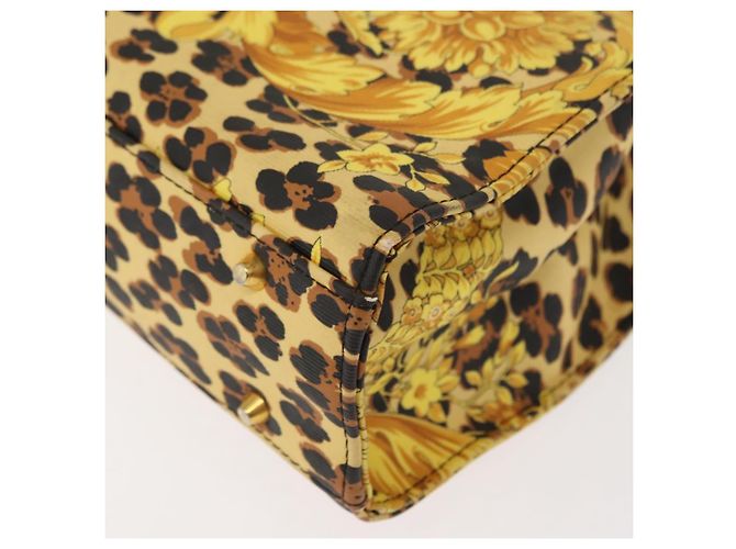 Borsa a mano Gianni Versace in pelle PVC gialla e nera Auth BA7502 Nero Giallo - vista 14