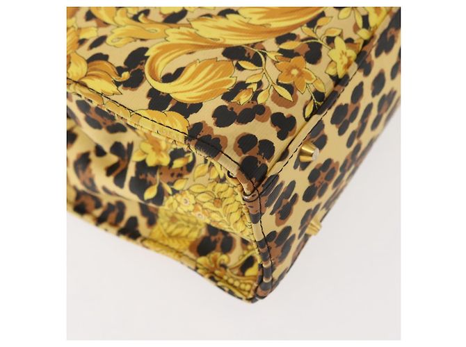 Borsa a mano Gianni Versace in pelle PVC gialla e nera Auth BA7502 Nero Giallo - vista 15