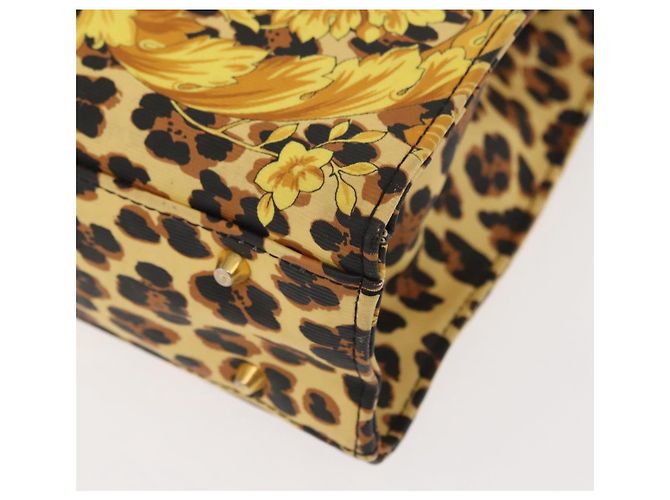 Borsa a mano Gianni Versace in pelle PVC gialla e nera Auth BA7502 Nero Giallo - vista 16