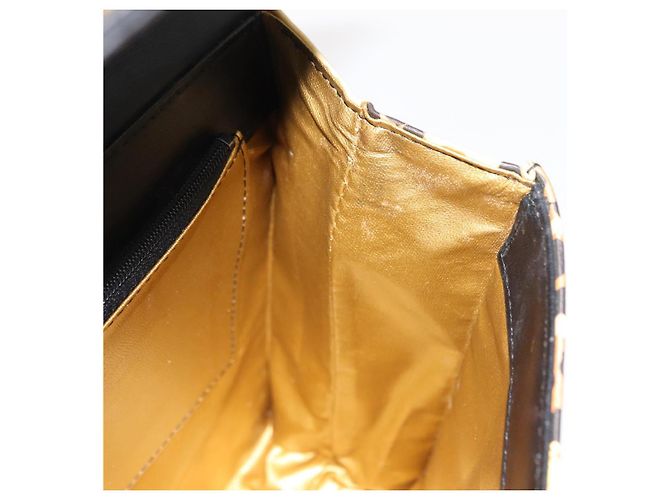 Borsa a mano Gianni Versace in pelle PVC gialla e nera Auth BA7502 Nero Giallo - vista 19