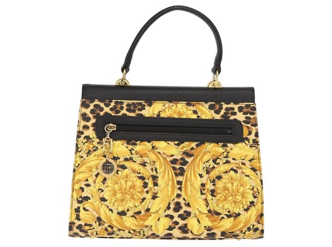 Borsa a mano Gianni Versace in pelle PVC gialla e nera Auth BA7502 Nero Giallo - vista 2