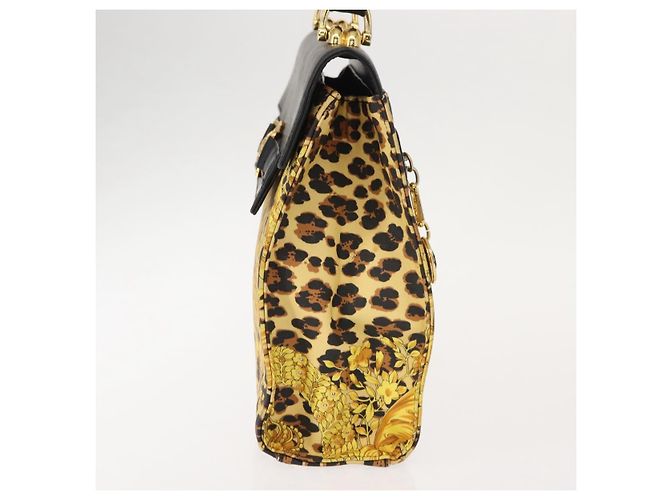 Borsa a mano Gianni Versace in pelle PVC gialla e nera Auth BA7502 Nero Giallo - vista 3