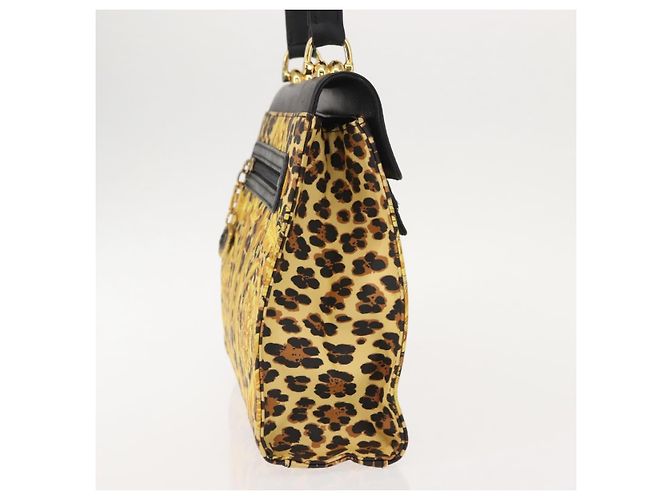 Borsa a mano Gianni Versace in pelle PVC gialla e nera Auth BA7502 Nero Giallo - vista 4
