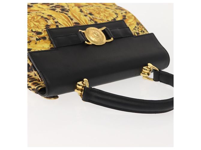 Borsa a mano Gianni Versace in pelle PVC gialla e nera Auth BA7502 Nero Giallo - vista 6