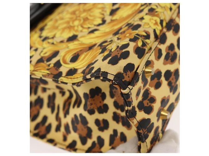 Borsa a mano Gianni Versace in pelle PVC gialla e nera Auth BA7502 Nero Giallo - vista 9