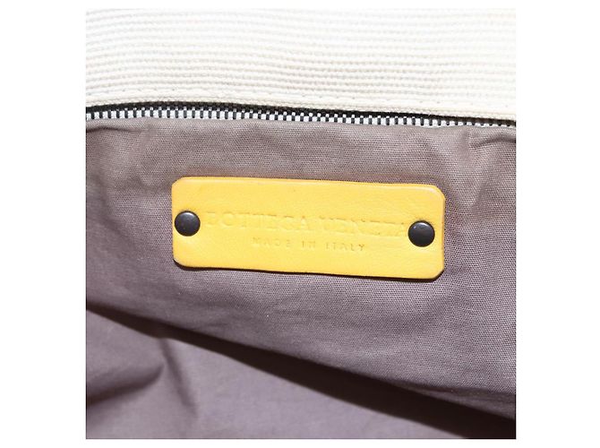 Autre Marque Borsa Tote Bottega Veneta in tela e pelle gialla Auth bs30596 Giallo - vista 10
