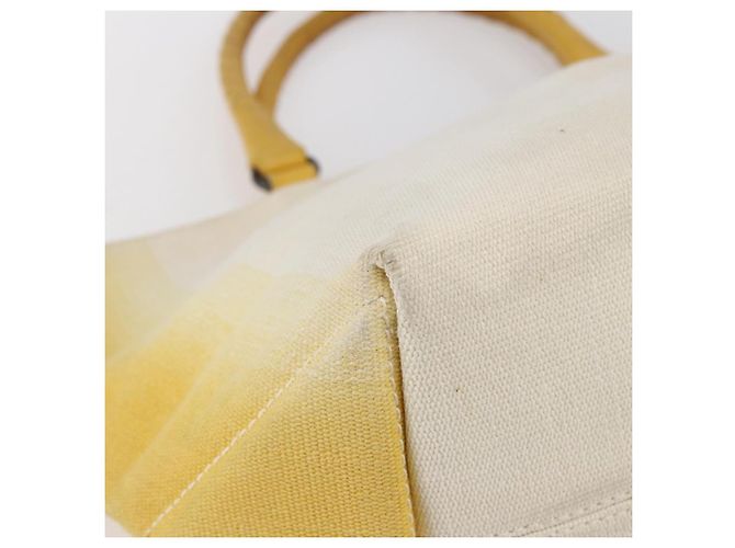 Autre Marque Borsa Tote Bottega Veneta in tela e pelle gialla Auth bs30596 Giallo - vista 14