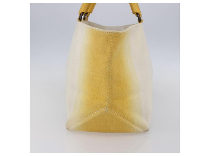 Autre Marque Borsa Tote Bottega Veneta in tela e pelle gialla Auth bs30596 Giallo - vista 3