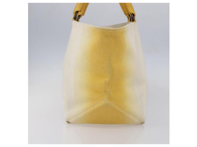 Autre Marque Borsa Tote Bottega Veneta in tela e pelle gialla Auth bs30596 Giallo - vista 4