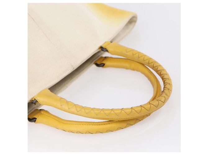 Autre Marque Borsa Tote Bottega Veneta in tela e pelle gialla Auth bs30596 Giallo - vista 7