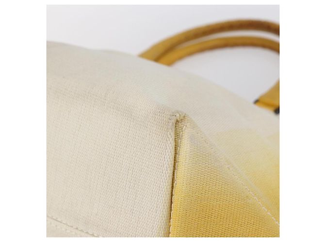 Autre Marque Borsa Tote Bottega Veneta in tela e pelle gialla Auth bs30596 Giallo - vista 9
