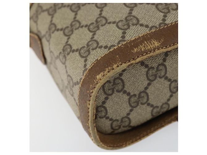 Borsa Gucci GG Supreme Web Sherry Line in PVC beige e oro 904 02 070 Auth 152352 D'oro - vista 14