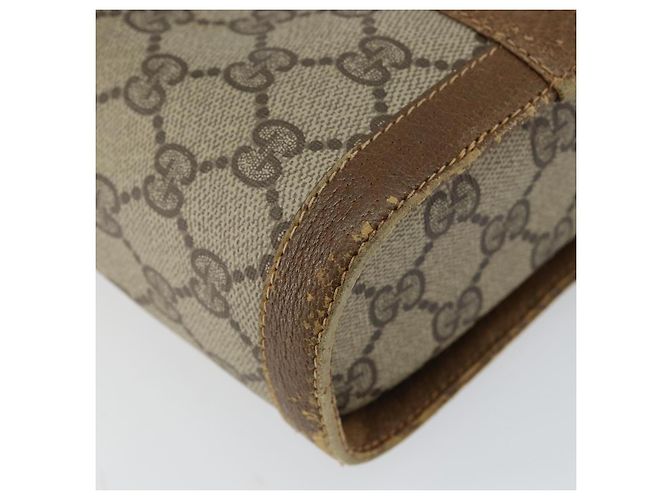 Borsa Gucci GG Supreme Web Sherry Line in PVC beige e oro 904 02 070 Auth 152352 D'oro - vista 16