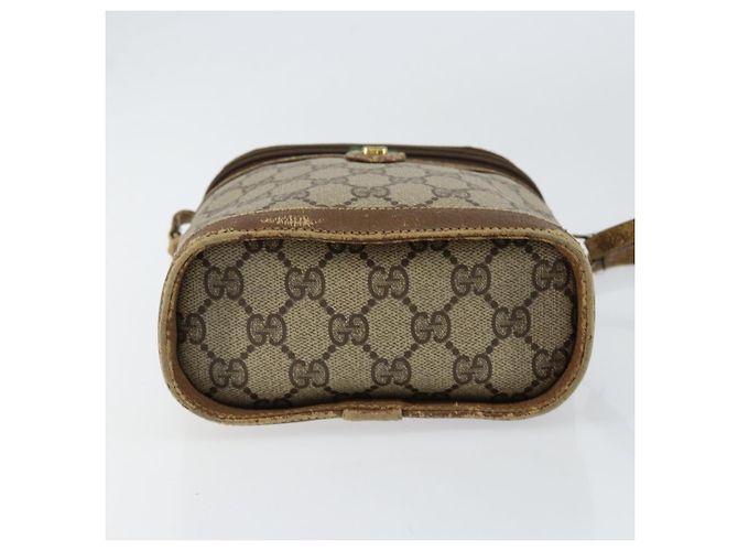 Borsa Gucci GG Supreme Web Sherry Line in PVC beige e oro 904 02 070 Auth 152352 D'oro - vista 5
