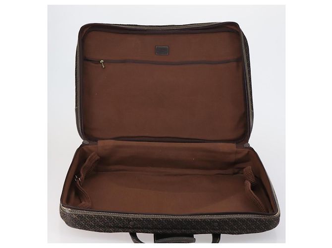 LOEWE Trunk Tela Pelle Marrone Scuro Oro Auth 146599 D'oro - vista 11