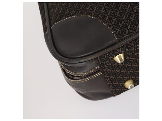 LOEWE Trunk Tela Pelle Marrone Scuro Oro Auth 146599 D'oro - vista 15