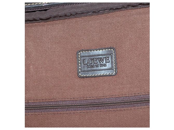 LOEWE Trunk Tela Pelle Marrone Scuro Oro Auth 146599 D'oro - vista 20