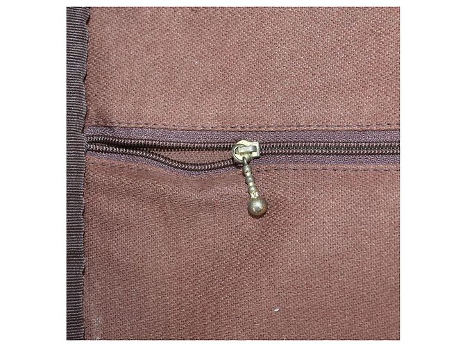 LOEWE Trunk Tela Pelle Marrone Scuro Oro Auth 146599 D'oro - vista 21