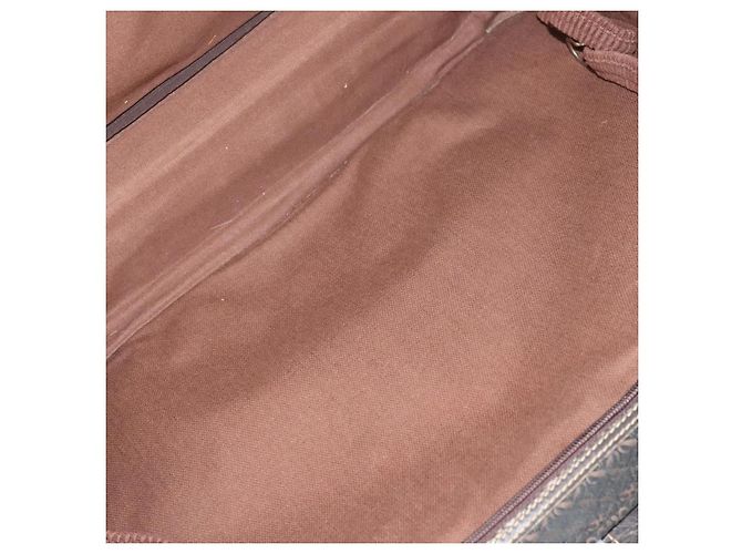 LOEWE Trunk Tela Pelle Marrone Scuro Oro Auth 146599 D'oro - vista 23