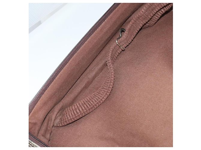 LOEWE Trunk Tela Pelle Marrone Scuro Oro Auth 146599 D'oro - vista 25