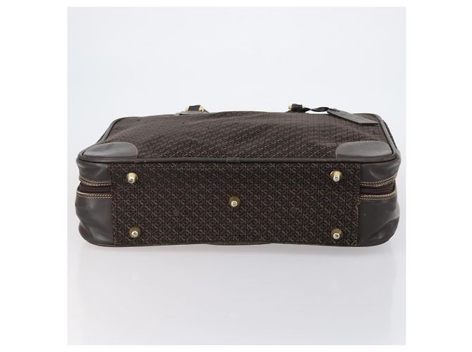 LOEWE Trunk Tela Pelle Marrone Scuro Oro Auth 146599 D'oro - vista 5