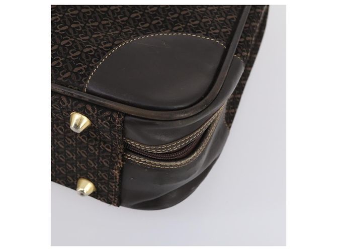 LOEWE Trunk Tela Pelle Marrone Scuro Oro Auth 146599 D'oro - vista 8