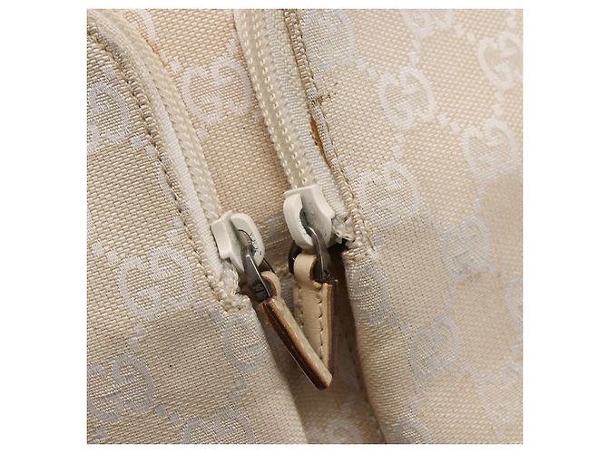 GUCCI GG Canvas Tote Bag Beige Silber 002 1076 2684 Auth 150426 - Ansicht 10