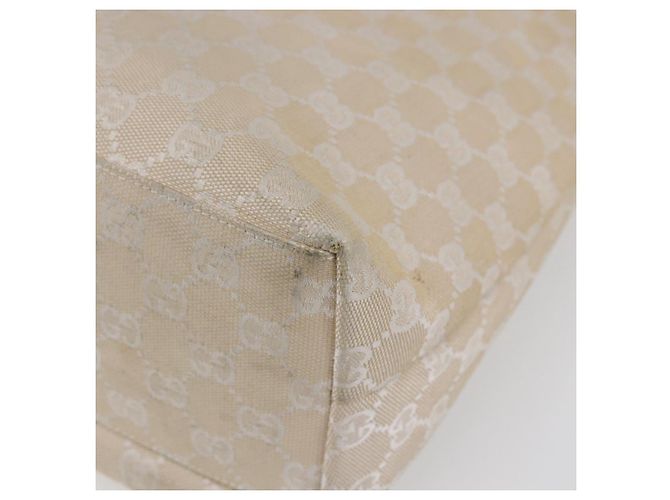 GUCCI GG Canvas Tote Bag Beige Silber 002 1076 2684 Auth 150426 - Ansicht 16