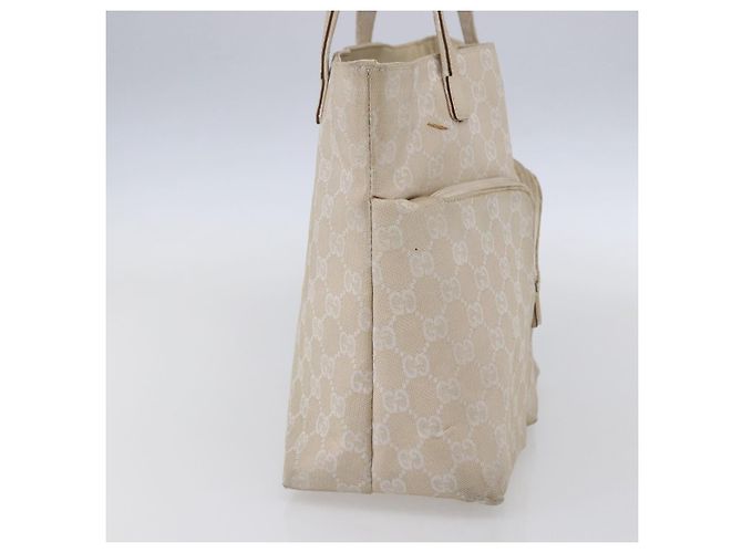 GUCCI GG Canvas Tote Bag Beige Silber 002 1076 2684 Auth 150426 - Ansicht 3