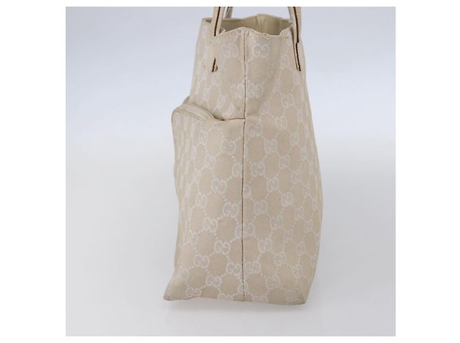 GUCCI GG Canvas Tote Bag Beige Silber 002 1076 2684 Auth 150426 - Ansicht 4