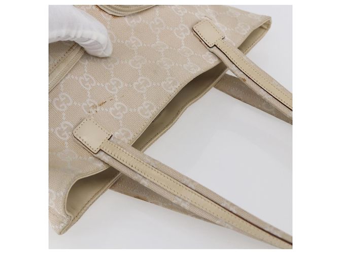 GUCCI GG Canvas Tote Bag Beige Silber 002 1076 2684 Auth 150426 - Ansicht 6