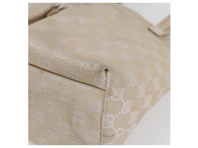 GUCCI GG Canvas Tote Bag Beige Silber 002 1076 2684 Auth 150426 - Ansicht 8
