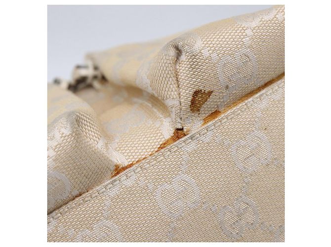 GUCCI GG Canvas Tote Bag Beige Silber 002 1076 2684 Auth 150426 - Ansicht 9