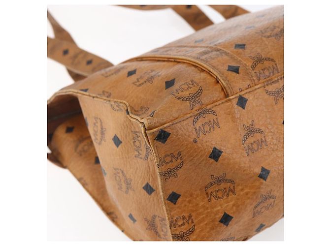 Borsa tote MCM Logogram Vicetos in pelle PVC marrone e oro Auth 150113 D'oro - vista 16