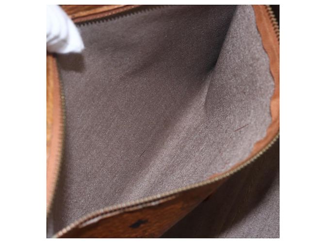 Borsa tote MCM Logogram Vicetos in pelle PVC marrone e oro Auth 150113 D'oro - vista 20