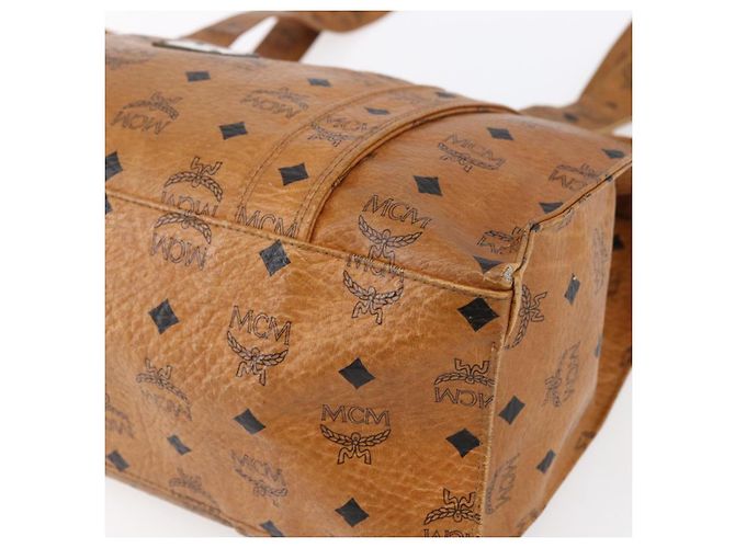 Borsa tote MCM Logogram Vicetos in pelle PVC marrone e oro Auth 150113 D'oro - vista 9