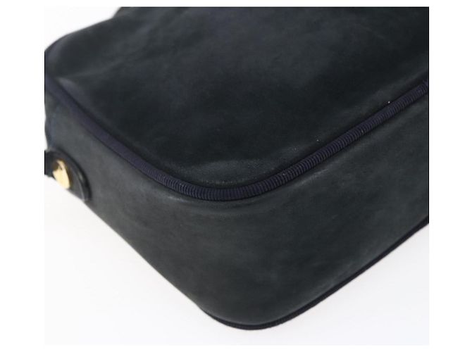 Borsa a Spalla Vala in Camoscio Blu Navy e Oro Auth BA7534 di Salvatore Ferragamo D'oro - vista 16