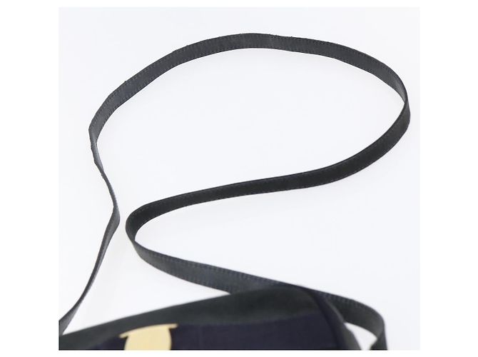 Borsa a Spalla Vala in Camoscio Blu Navy e Oro Auth BA7534 di Salvatore Ferragamo D'oro - vista 8