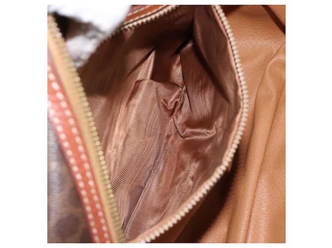 Céline Borsa a mano in tela Macadam CELINE in pelle PVC marrone oro Auth bs30599 D'oro - vista 11
