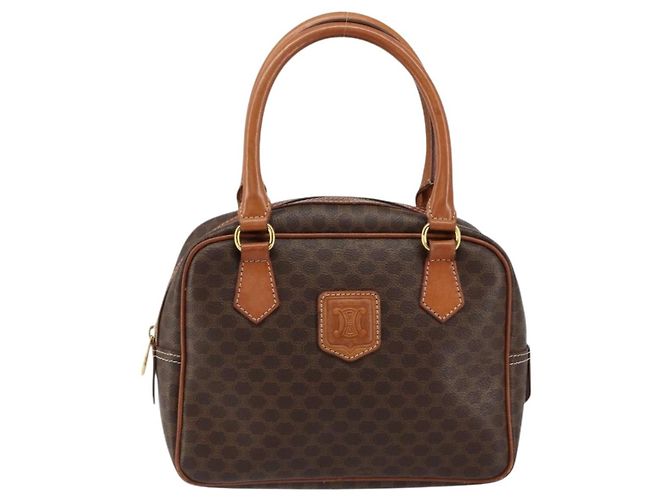 Céline Borsa a mano in tela Macadam CELINE in pelle PVC marrone oro Auth bs30599 D'oro - vista 13