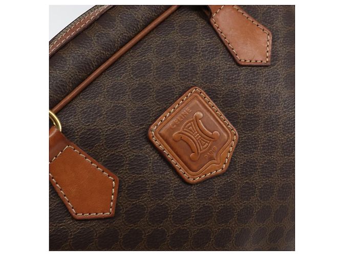 Céline Borsa a mano in tela Macadam CELINE in pelle PVC marrone oro Auth bs30599 D'oro - vista 17