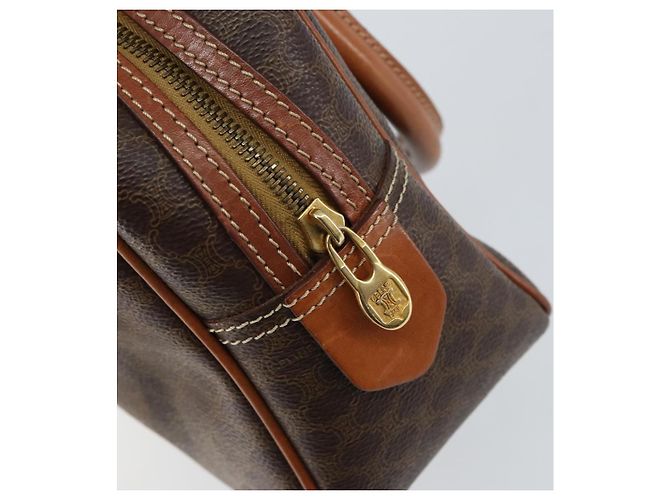 Céline Borsa a mano in tela Macadam CELINE in pelle PVC marrone oro Auth bs30599 D'oro - vista 18